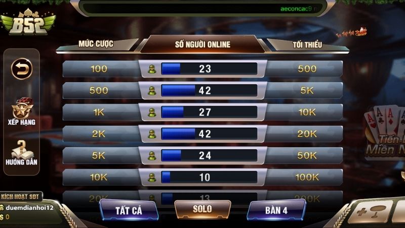 Những Sảnh Game Bài Nổi Bật Tại B52 Club