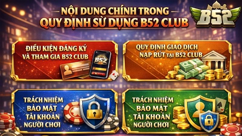Nội Dung Chính Trong Quy Định Sử Dụng B52 Club