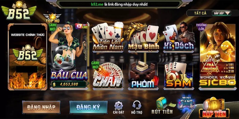 Một số trò chơi nổi bật tại Cổng Game B52Club